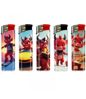 Accendino ELETTRONICO Atomic DEVILS conf. 50 pz. assortito con 5 grafiche