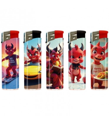 Accendino ELETTRONICO Atomic DEVILS conf. 50 pz. assortito con 5 grafiche