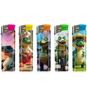 Accendino ELETTRONICO Atomic ALLIGATOR conf. 50 pz. assortito con 5 grafiche