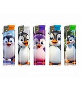 Accendino ELETTRONICO Atomic PENGUIN conf. 50 pz. assortito con 5 grafiche