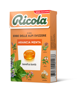 RICOLA ARANCIA E MENTA SENZA ZUCCHERO ASTUCCIO CONF. DA 20 PZ.
