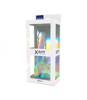 X RAY - CAZZO TRASPARENTE CON SFERE 18.5 CM -O- 3.8 CM