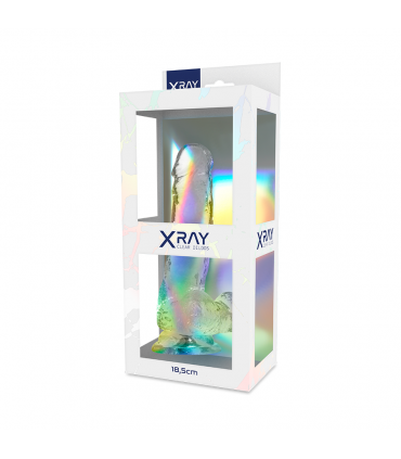 X RAY - CAZZO TRASPARENTE CON SFERE 18.5 CM -O- 3.8 CM