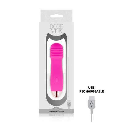 DOLCE VITA - VIBRATORE RICARICABILE TRE ROSA 7 VELOCITÀ