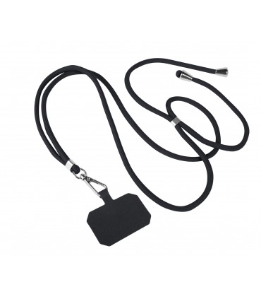 CORDINO PER CELLULARE EXPLORA lanyard LUNGHEZZA REGOLABILE ULTRA RESISTENTE COMPATIBILITà UNIVERSALE COLORE NERO