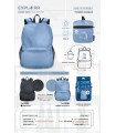 ZAINO DA VIAGGIO RICHIUDIBILE EXPLORA IN TESSUTO TECNICO resistente all'acqua CAPACITA' 16 LITRI colore azzurro