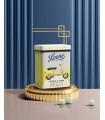 PASTIGLIE LEONE ESPOSITORE LATTINE IN METALLO VESPA 80 GIALLA CON PASTIGLIE MISTE AL LIMONE 30GR CONF.12PZ