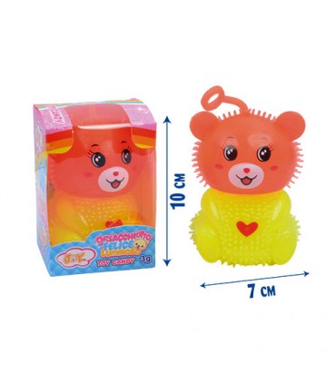 ORSACCHIOTTO FELICE LUMINOSO GIOCATTOLO CON GUSTOSE CARAMELLE ASSORTITE da 3g CONF. 12PZ