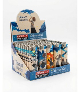 Accendino a pietrina enjoy freedom serie dream conf. 50 pz. assortiti con 5 GRAFICHE.
