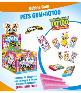 CUTE PETS BUBBLE GUM CON TATTOO CONF.200PZ.