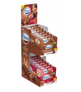 EXPO DA BANCO BARRETTE FITNESS AI GUSTI: cioccolato fondente E RED BERRIES DA 48PZ.