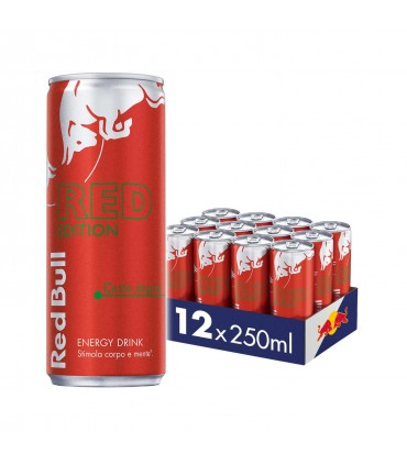BEVANDA RED BULL ENERGY DRINK RED EDITION GUSTO ANGURIA  LATTINA 250ml CONF. 12 pz.