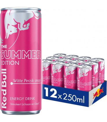 BEVANDA RED BULL ENERGY DRINK SUMMER EDITION GUSTO PESCA LATTINA 250ml CONF. 12 pz.