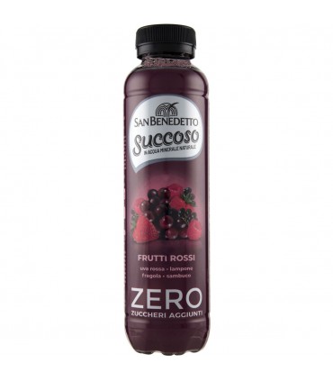 BEVANDA SUCCO DI FRUTTA SUCCOSO SAN BENEDETTO ZERO ZUCCHERI AGGIUNTI FRUTTI ROSSI BOTTIGLIA IN PET DA 400ML CONF.DA12PZ