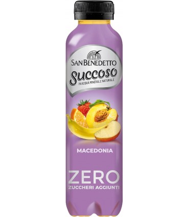 BEVANDA SUCCO DI FRUTTA SUCCOSO SAN BENEDETTO ZERO ZUCCHERI AGGIUNTI MACEDONIA BOTTIGLIA IN PET DA 400ML CONF.DA12PZ