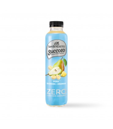 BEVANDA SUCCO DI FRUTTA SUCCOSO SAN BENEDETTO ZERO ZUCCHERI AGGIUNTI PERA BANANA E ANANAS BOTTIGLIA IN PET DA 400ML CONF.DA12PZ