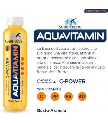 BEVANDA SAN BENEDETTO AQUAVITAMIN GUSTO ARANCIA IN PET DA 400ml CONF. 12 pz.