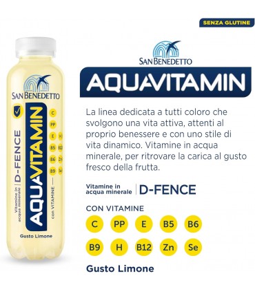 BEVANDA SAN BENEDETTO AQUAVITAMIN GUSTO LIMONE IN PET DA 400ml CONF. 12 pz.