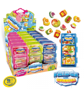 CANDY FRIDGE WITH GUMMIES CARAMELLE GOMMOSE AL GUSTO FRUTTA DA 40GR EXPO DA 15PZ