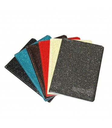 Portacard a 2 spazi protezione contactless IN PVC GLITTERATO CONF.24 PZ. COLORI ASSORTITI