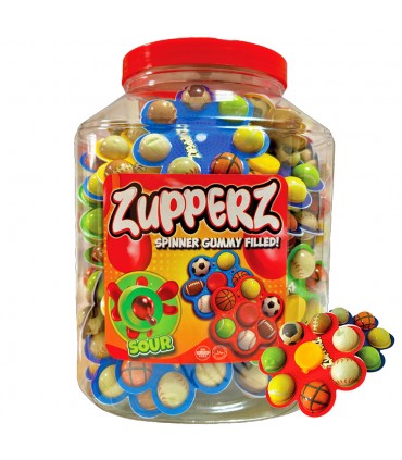CARAMELLE GOMMOSE ZUPPERZ SPINNER RIPIENE DI GEL ALLA frutta sour acido CONFEZIONATE SINGOLARMENTE EXPO 50 PZ. DA 14 GR.
