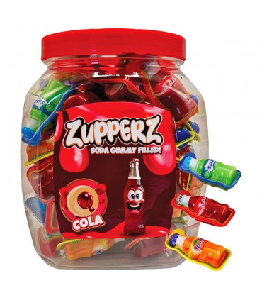 CARAMELLE GOMMOSE ZUPPERZ SODA gummy RIPIENE DI GEL liquido gusto colaCONFEZIONATE SINGOLARMENTE EXPO DA 65 PZ. DA 10 GR.