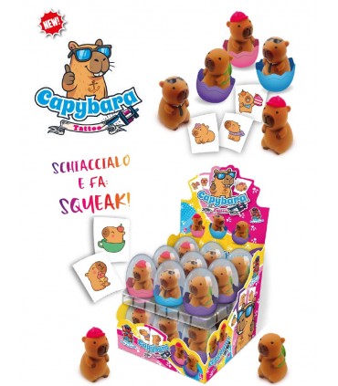 CAPIBARA TATTOO GIOCATTOLO DI PLASTICA CON ALL'INTERNO CARAMELLE DA 5GR CONF. 18PZ.