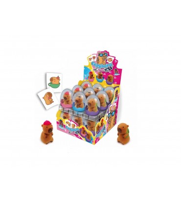 CAPIBARA TATTOO GIOCATTOLO DI PLASTICA CON ALL'INTERNO CARAMELLE DA 5GR CONF. 18PZ.