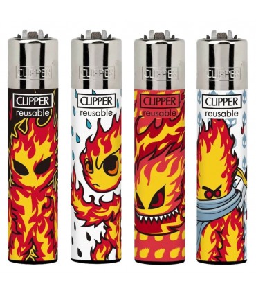 Accendino Clipper Large BURNING MAN conf. 48 pz. assortiti con 4 grafiche