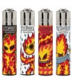 Accendino Clipper Large BURNING MAN conf. 48 pz. assortiti con 4 grafiche