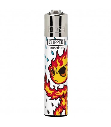 Accendino Clipper Large BURNING MAN conf. 48 pz. assortiti con 4 grafiche