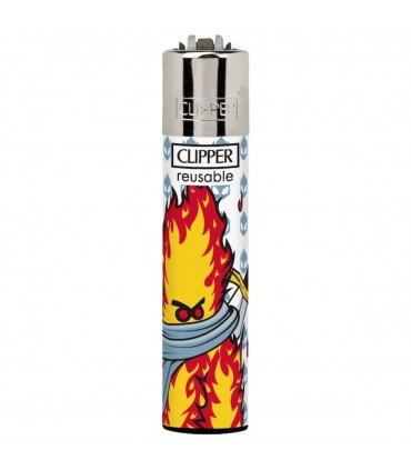 Accendino Clipper Large BURNING MAN conf. 48 pz. assortiti con 4 grafiche