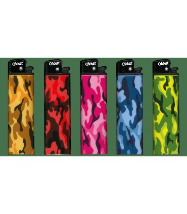 Accendino Cricket Original CAMOUFLAGE conf. 50 pz. colori assortiti