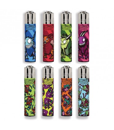 Accendino Clipper Large MONSTERS ESPOSITORE da 192 pz. con grafiche ASSORTITE