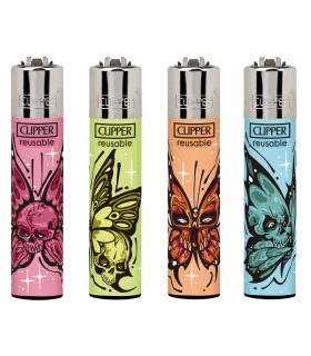 Accendino Clipper Large DIABOLICAL BUTTERFLIE conf. 48 pz. assortiti con 4 grafiche