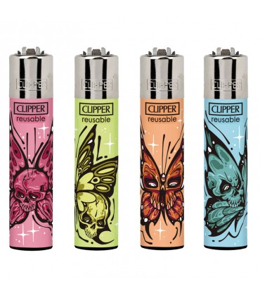 Accendino Clipper Large DIABOLICAL BUTTERFLIE conf. 48 pz. assortiti con 4 grafiche