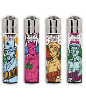 Accendino Clipper Large FAMILY WEED conf. 48 pz. assortiti con 4 grafiche