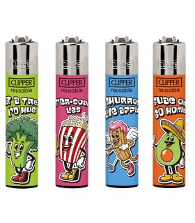 Accendino Clipper Large LOL FOOD conf. 48 pz. assortito con 4 grafiche
