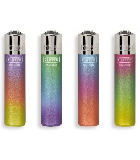 Accendino Clipper Micro Metallic Triple Gradient conf. 48 pz. assortiti con 4 grafiche