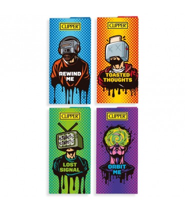 Cartina Clipper LUNGA PREMIUM HEAD-SPACE+ FILTRI IN CARTA conf.12 libretti da 32 cartine + 32 filtri CON 4 GRAFICHE