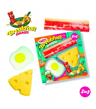 BREAKFAST GUMMY caramelle gommose da 32G. 3in1 gusto frutta CONF.20 PZ.