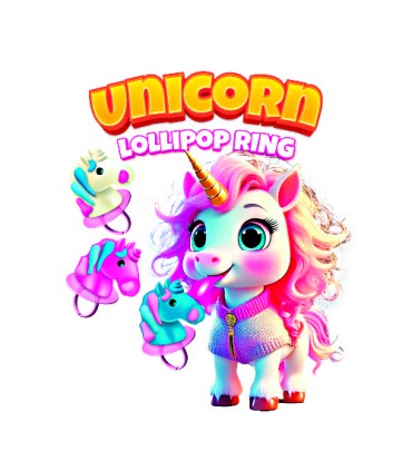 ANELLO LOLLIPOP UNICORN 2IN1 da 12G. GUSTI ASSORTITI CONF.60 PZ.