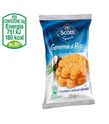 SNACK RISO SCOTTI GEMMA DI RISO AL COCCO 35g. CONF. 15 PZ.