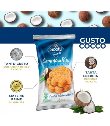 BISCOTTI RISO SCOTTI GEMMA DI RISO AL COCCO 35g. CONF. 15 PZ.