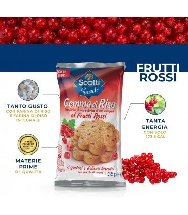 BISCOTTI RISO SCOTTI GEMMA DI RISO AI FRUTTI ROSSI 35g. CONF. 15 PZ.