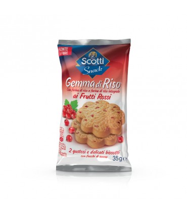 BISCOTTI RISO SCOTTI GEMMA DI RISO AI FRUTTI ROSSI 35g. CONF. 15 PZ.