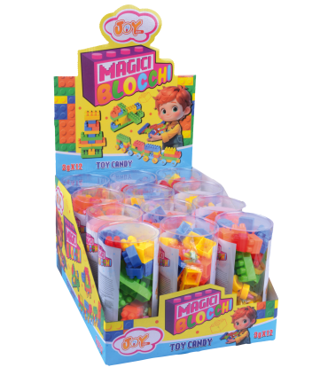 BLOCCHI MAGICI TOY CANDY JOYGUM con caramelle alla frutta 3G. CONF. 12 PZ.