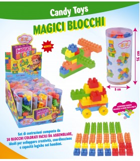 BLOCCHI MAGICI TOY CANDY JOYGUM con caramelle alla frutta 3G. CONF. 12 PZ.