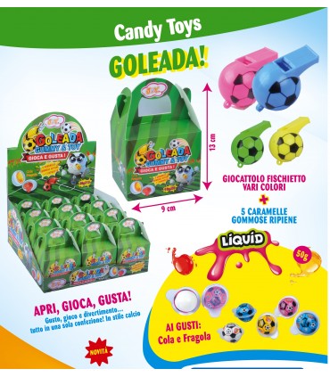 GOLEADA giocattolo fischietto con caramelle gommose alla frutta  CONF. 12 PZ.
