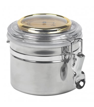 vaso per tabacco LUBINSKI 100gr in acciaio – 95x150mm igrometro e umidificatore